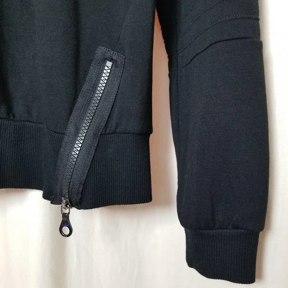 Joy Lab Moto Sweatshirt Black XS - Picture 4 of 9